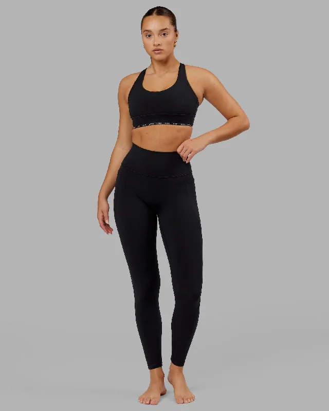 Fusion Full Length Leggings with Pockets - Black