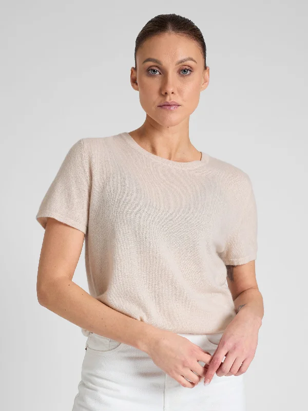 Cashmere T-shirt "Fresh" - pearl