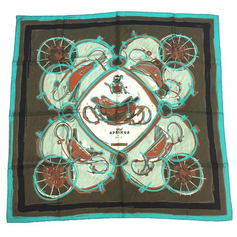 Hermes  blue Silk Scarf (Pre-Owned)