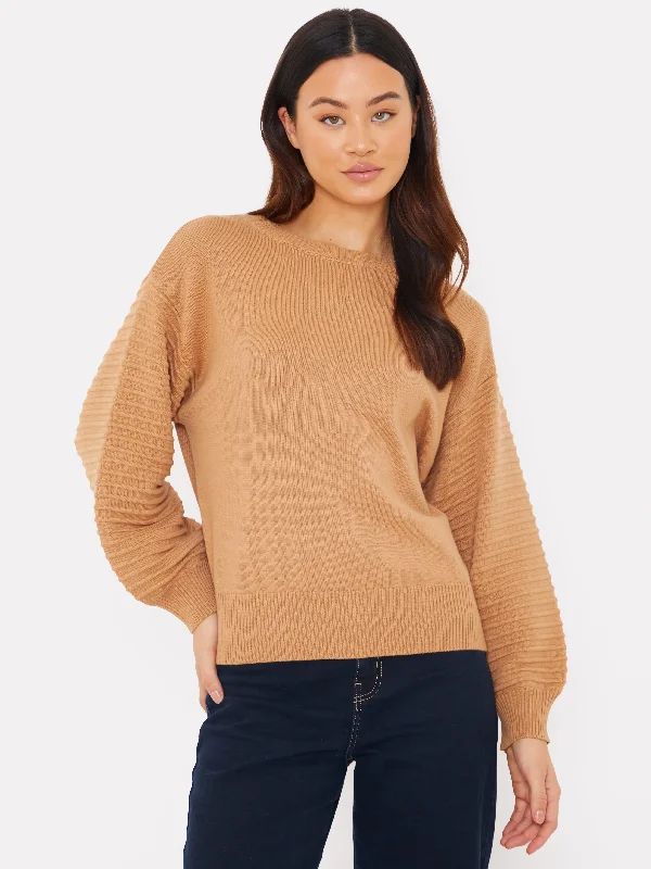 Textured Balloon Sleeve Knit