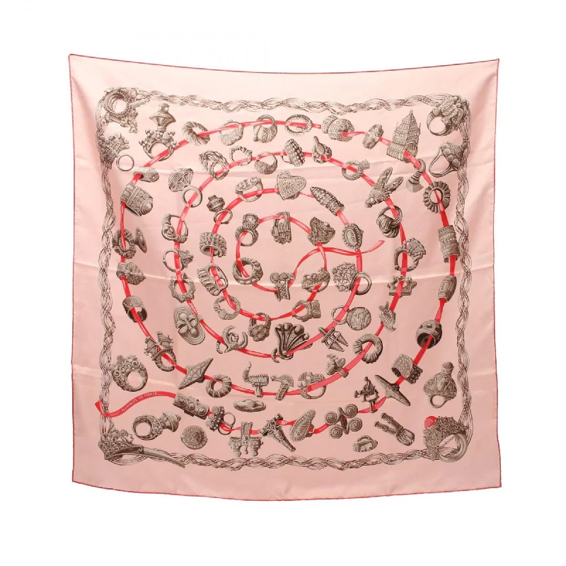 Hermes  pink  Color Silk Scarf (Pre-Owned)