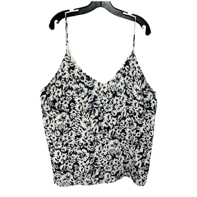 Top Sleeveless By H&m In Blue & White, Size: Xxl