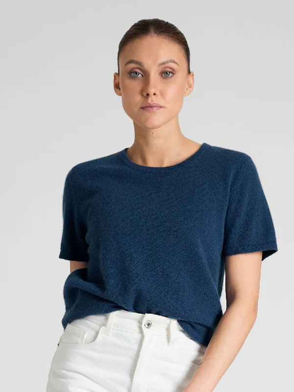 Cashmere T-shirt "Fresh" - mountain blue