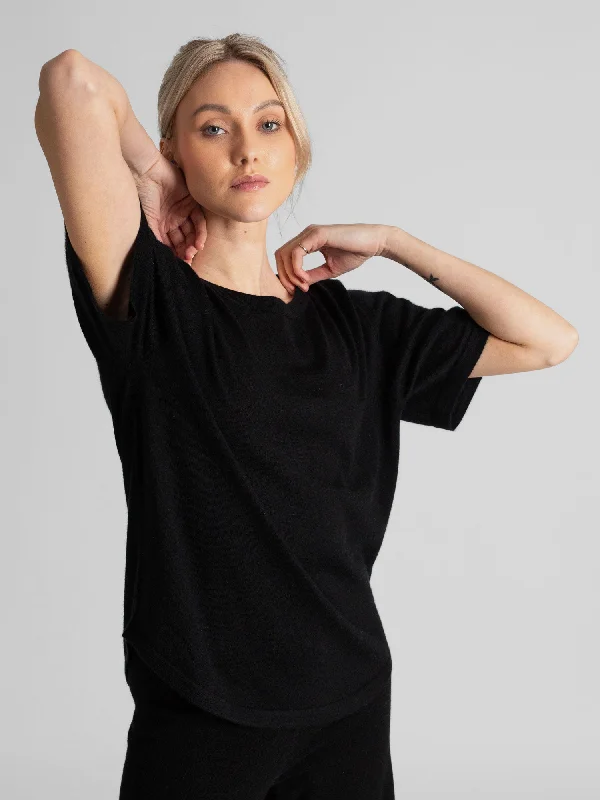 Cashmere top "Airy top" - black