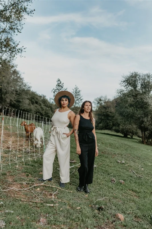 Liberty Jumpsuit in Black Linen