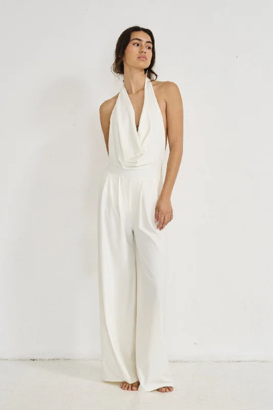 Wide-Leg Trousers - Off-White - Olaya