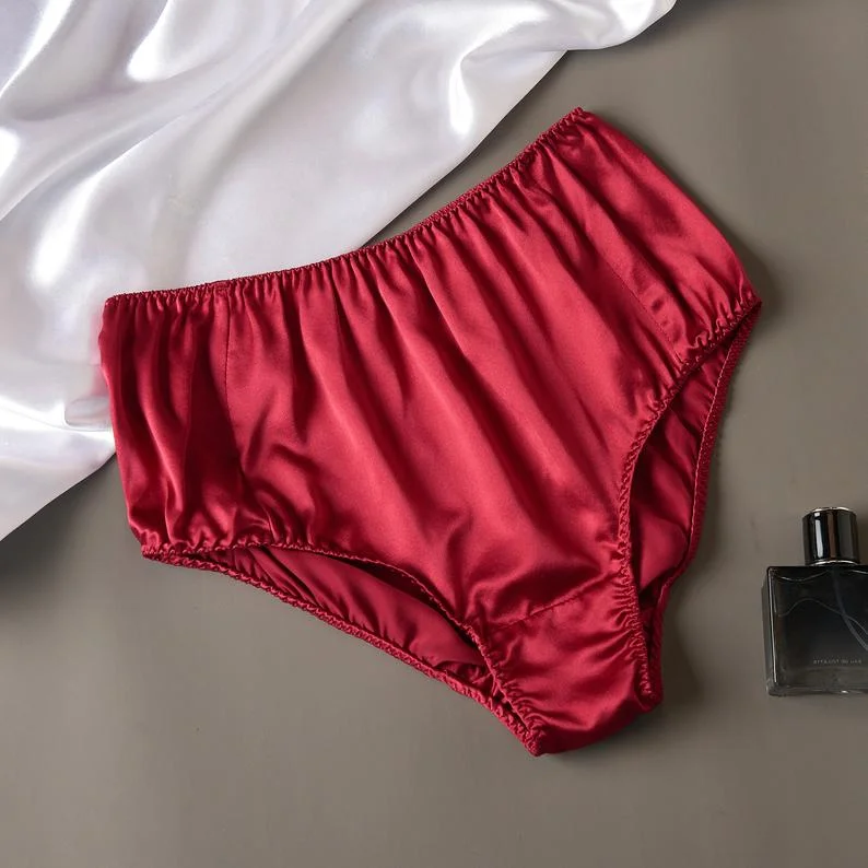 Ruby Pure Mulberry Silk French Cut Panties | High Waist | 22 Momme | Float Collection