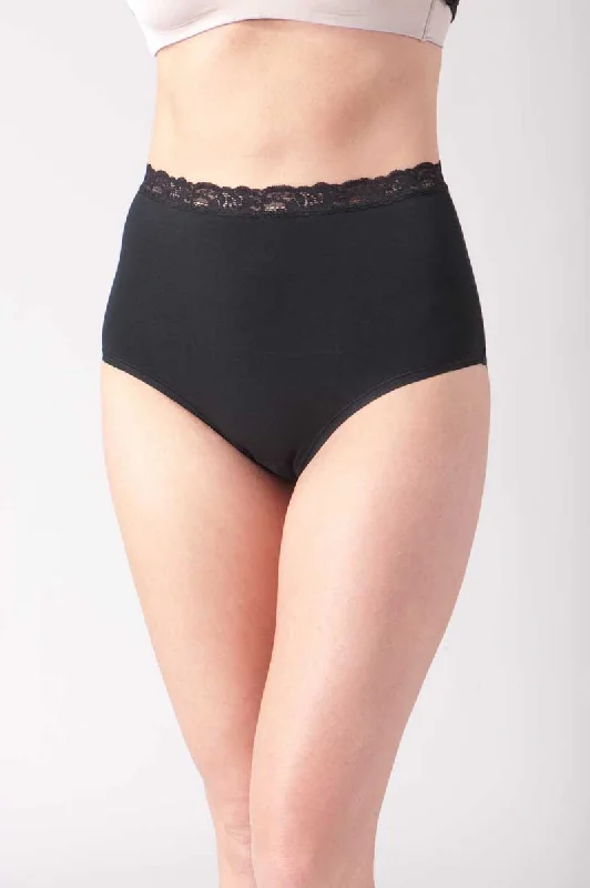 Cotn Lace Trim Pima Cotton Brief Panty