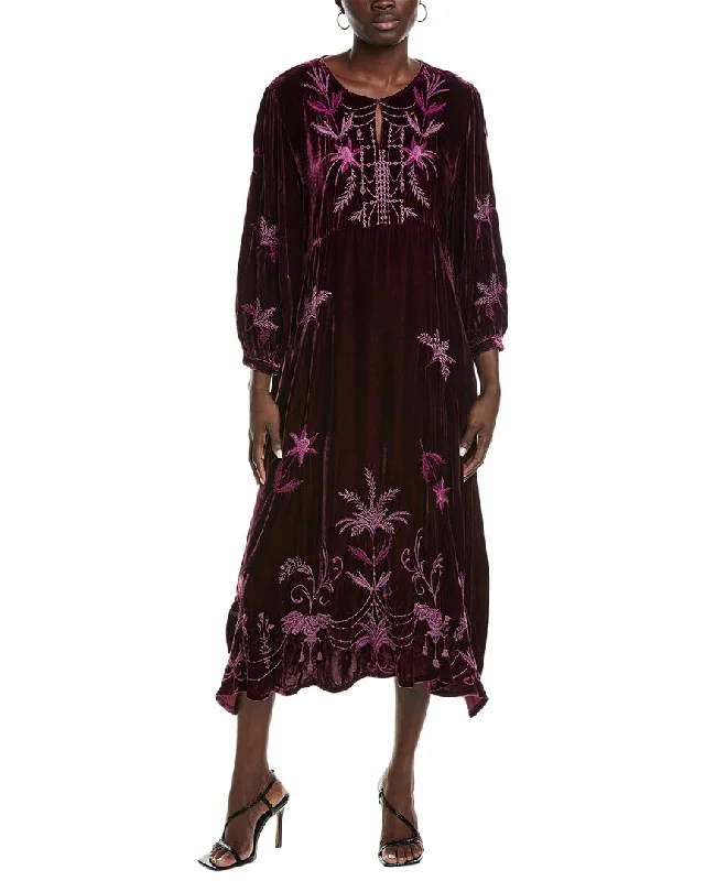 Johnny Was Palmira Velvet Effortless Midi Dress Eg