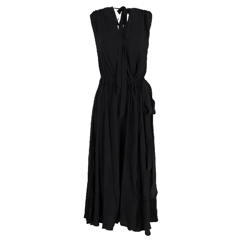 Prada Midi Dress in Black Silk