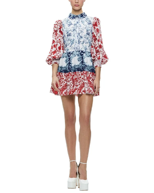 alice + olivia Paulie Tiered Mini Dress