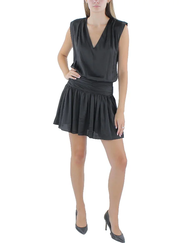 Anais Womens Short V-Neck Mini Dress