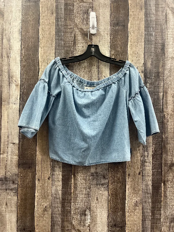 Blue Denim Top Short Sleeve Madewell, Size Xs