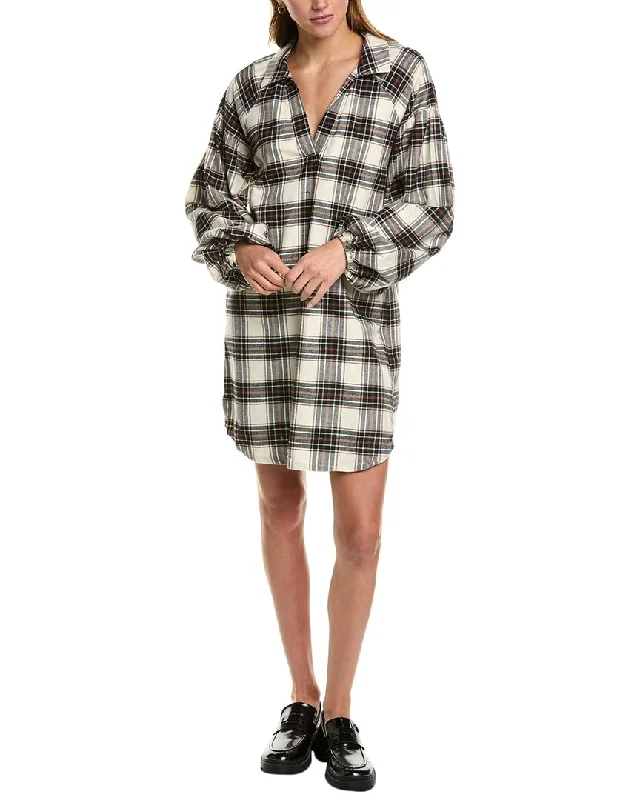 Chaser Plaid Flannel Folk Mini Dress