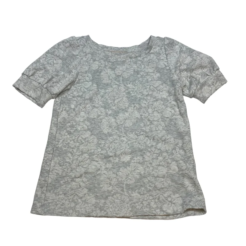 Grey Top Short Sleeve Loft, Size Xs