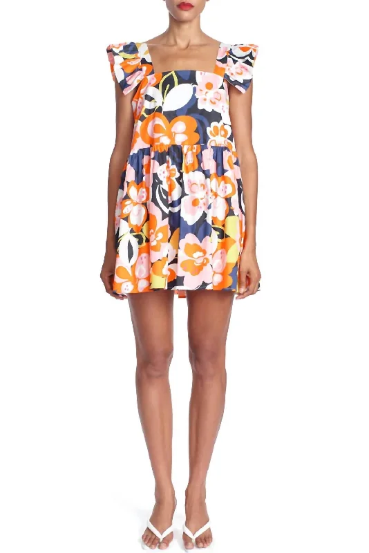 Jules Mini Dress In Butterfly Flower