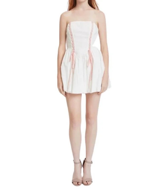 Mini Balloon Dress In Off White