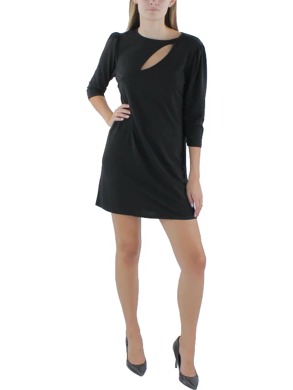 Womens Stretch Keyhole Mini Dress