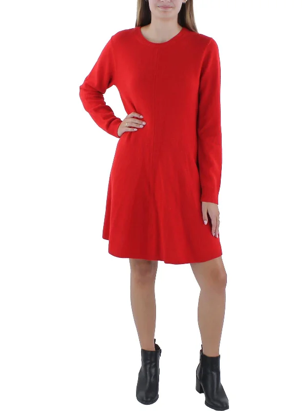 Womens Wool Blend Mini Sweaterdress