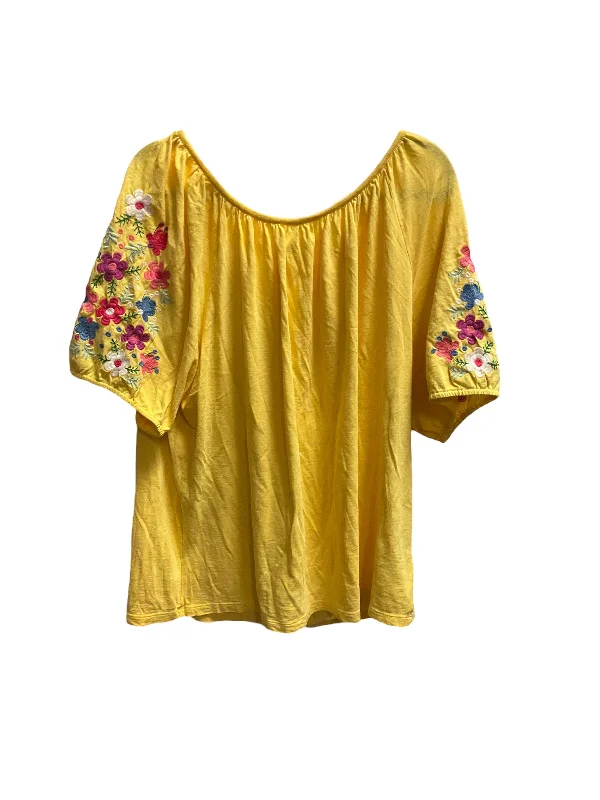 Yellow Top Short Sleeve Talbots, Size 2x