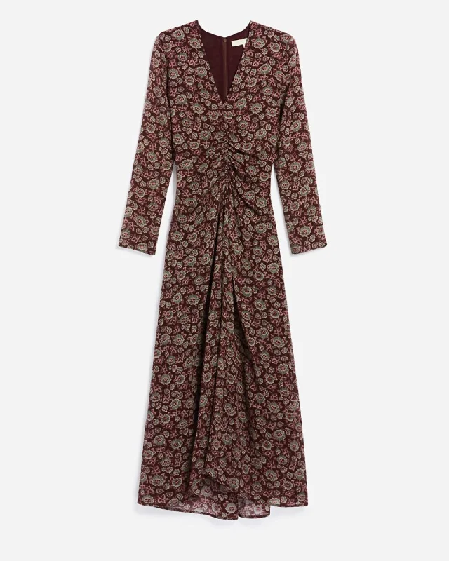 Biba Maxi Dress In Marron