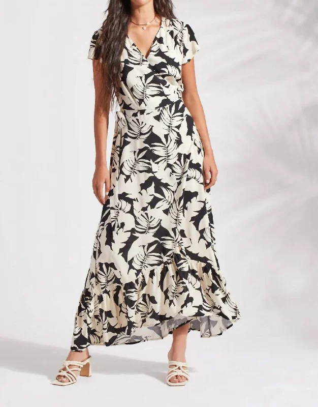 Short Sleeve Wrap Maxi Dress In Wailea