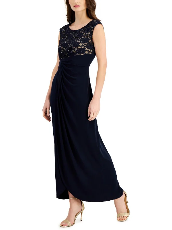 Womens Lace Stretch Maxi Sheath Dress