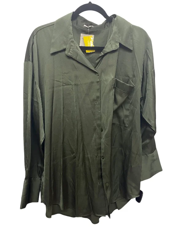 Top Long Sleeve By Abercrombie And Fitch In Green, Size: L