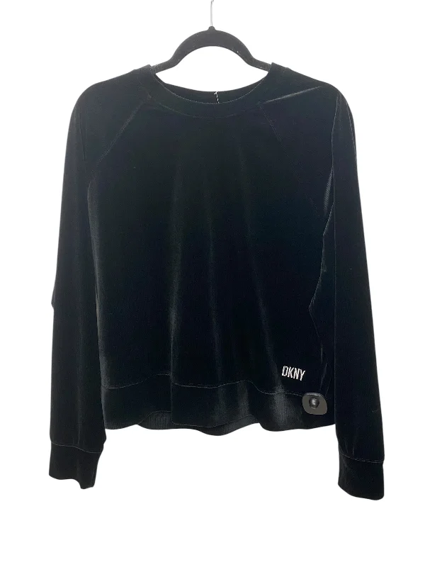 Top Long Sleeve By Dkny In Black, Size: M