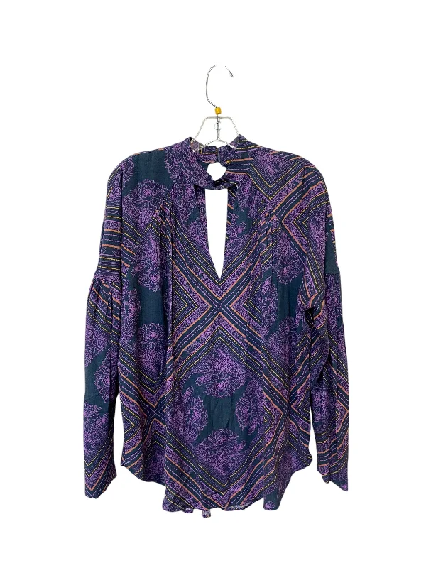 Top Long Sleeve By Free People In Purple, Size: Xs