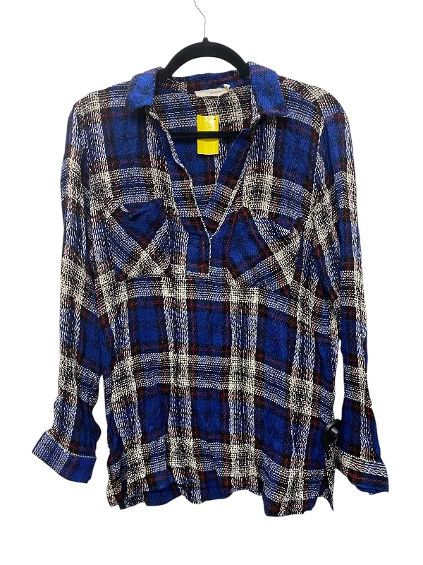 Top Long Sleeve By Lush In Blue, Size: M