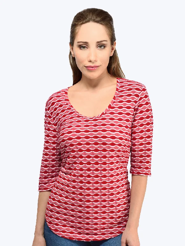 Yazdi Knit Jersey Jacquard Koi Tunic Top