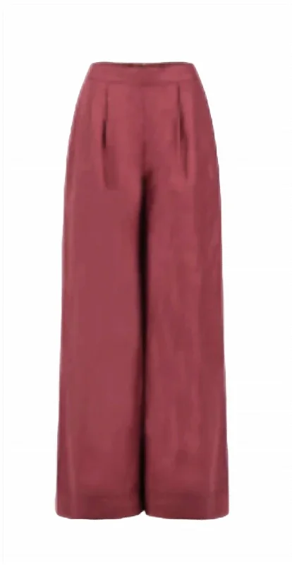 Clover Pants In Burgundy