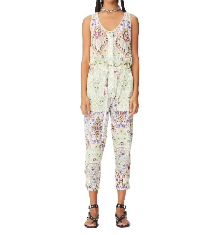 Esquel Iriel Jumpsuit In White Mix 150