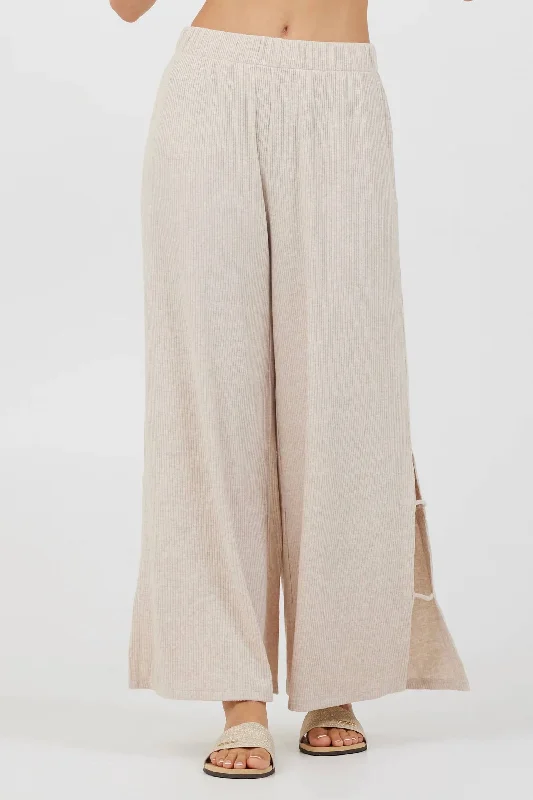 Knit Cut Out Pant In Beige