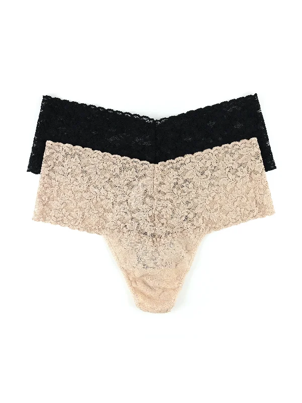 2 Pack Plus Size Retro Lace Thong