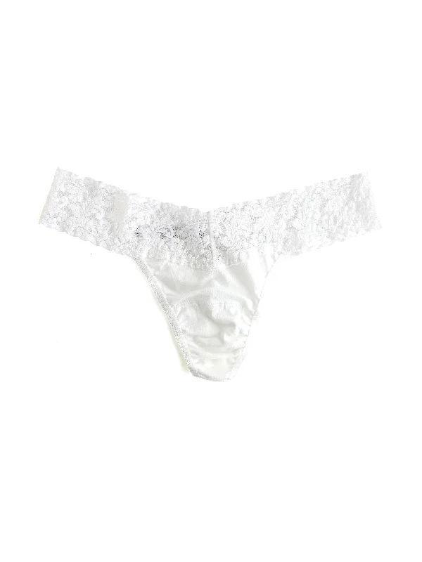 Petite Size Supima® Cotton Low Rise Thong White