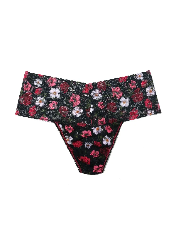 Plus Size Printed Retro Lace Thong Am I Dreaming