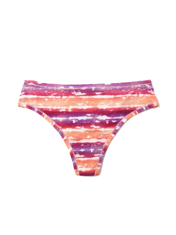 Printed PlayStretch™ Natural Rise Thong Paint The Town