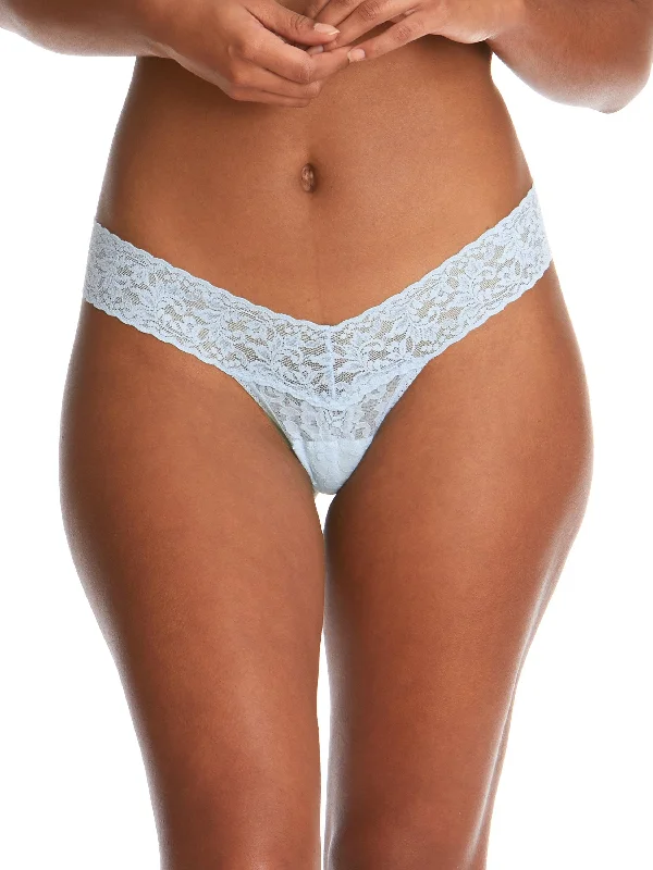 Signature Lace Low Rise Thong Partly Cloudy Blue