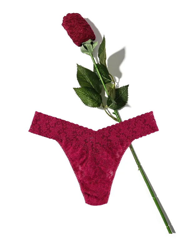 Signature Lace Original Rise Thong Rose Dark Pomegranate Red