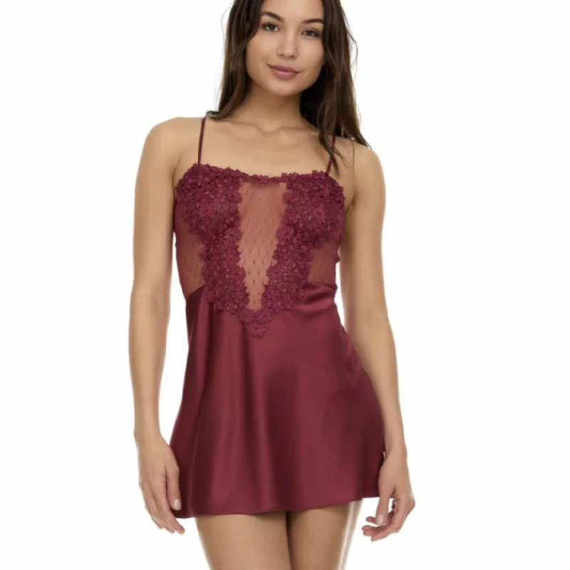 Flora Nikrooz Showstopper Chemise 8060 in Wine