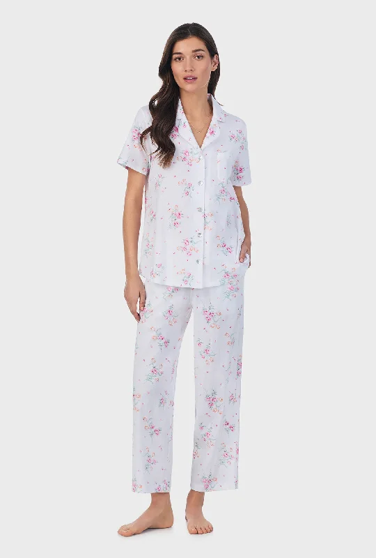 Floral Bouquet Cotton Capri Pajama Set