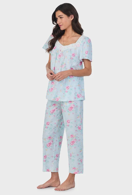 French Garden Cotton Capri Pajama Set