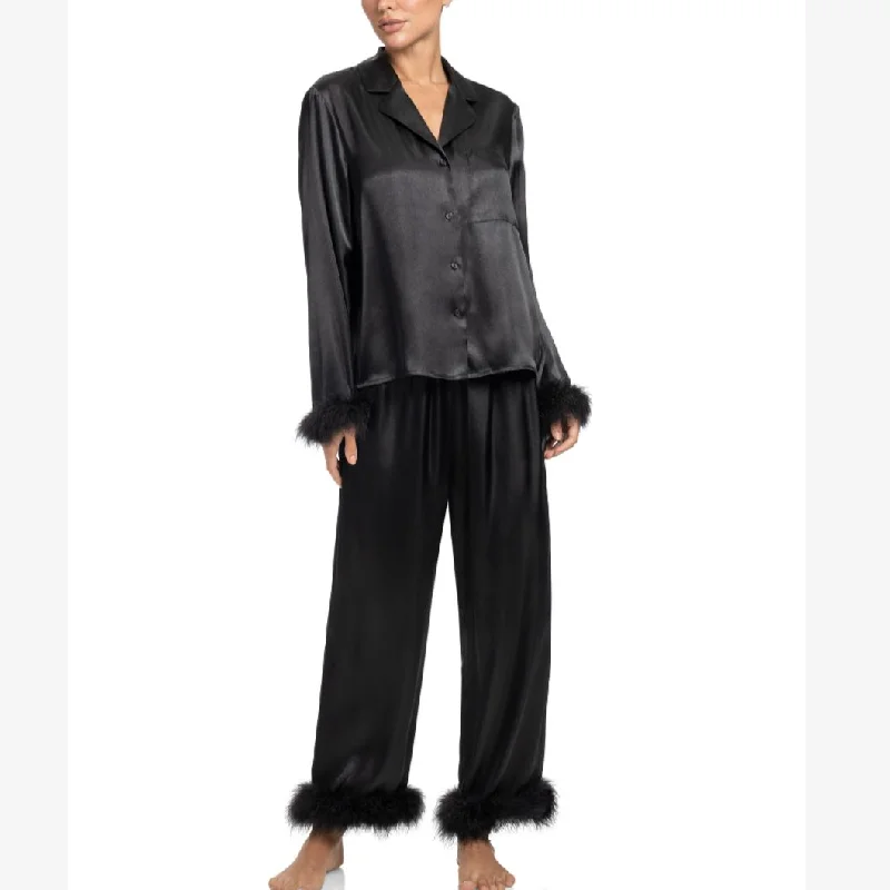 Jonquil Rory Long Sleeve PJ Set in Black ROY046