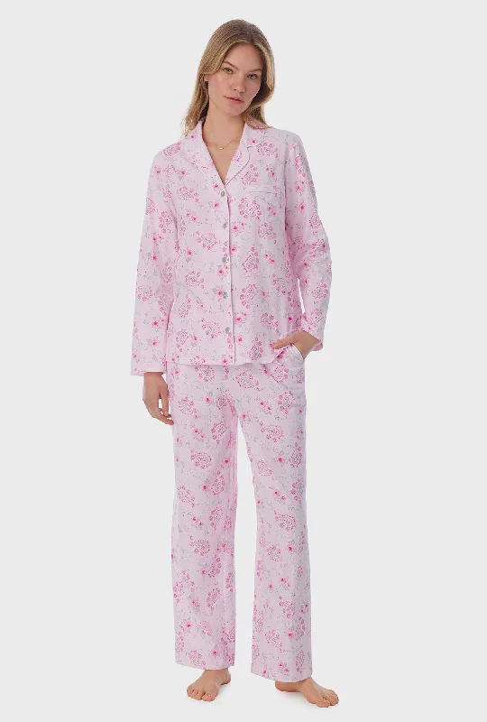 Paisley Floral Cotton Long Pajama Set