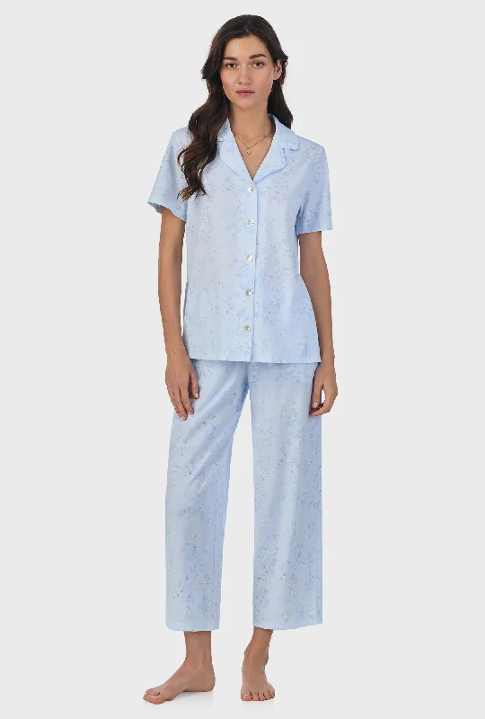 Summer Magnolia Cotton Capri Pajama Set